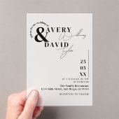 モダンミニマルシンプル結婚s. アクリル招待状 (インサイチュ (ポータブル))