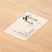 モダンミニマルシンプル結婚s. アクリル招待状 (レイダウン)