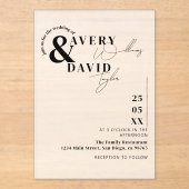 モダンミニマルシンプル結婚s. アクリル招待状 (正面)