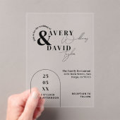 モダンミニマルシンプル結婚s. アクリル招待状 (インサイチュ (ポータブル))