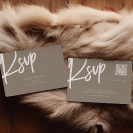 モダンミニマルシンプル結婚s. 出欠カード