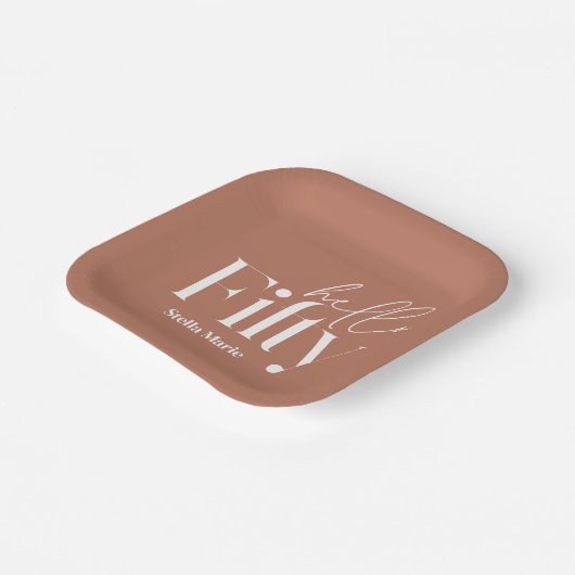 モダンミニマルシンプル誕生日50日 ペーパープレート (傾斜あり)