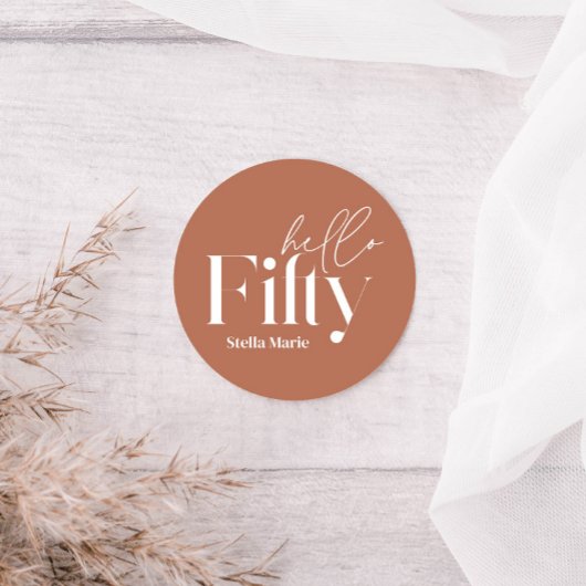 モダンミニマルシンプル誕生日50日 ラウンドシール