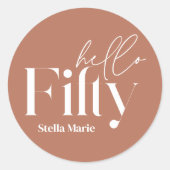 モダンミニマルシンプル誕生日50日 ラウンドシール (正面)