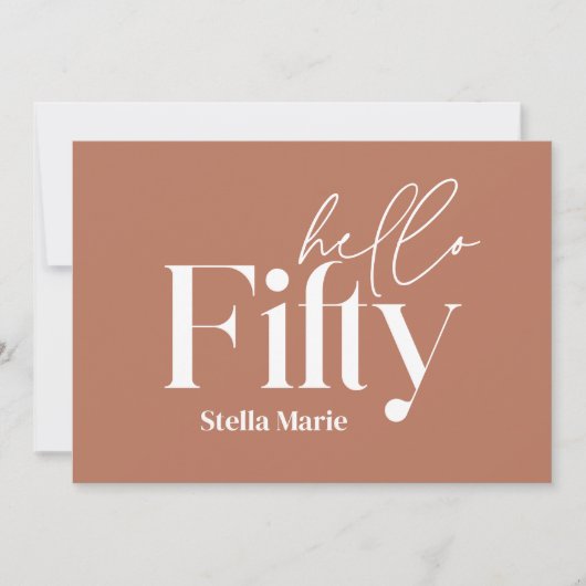 モダンミニマルシンプル誕生日50日 招待状 (正面)