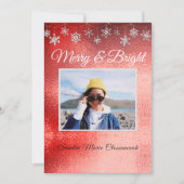 モダンミニマルシンプル金の赤クリスマス 案内状 (正面)