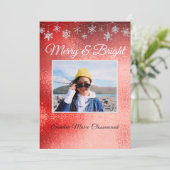 モダンミニマルシンプル金の赤クリスマス 案内状 (スタンド正面)