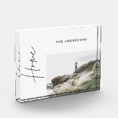 モダンミニマルシンプル黒のホーム写真の家族のギフト フォトブロック (左)