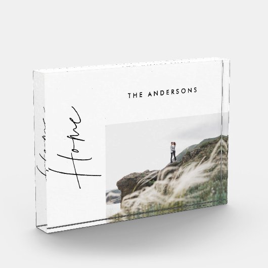 モダンミニマルシンプル黒のホーム写真の家族のギフト フォトブロック (左)