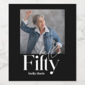 モダンミニマルシンプル黒番50歳 ワインラベル (シングルラベル)