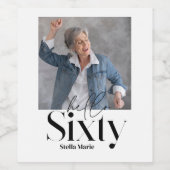 モダンミニマルシンプル黒番60歳 ワインラベル (シングルラベル)