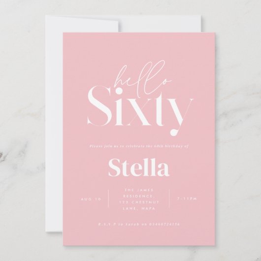 モダンミニマルシンプル黒白60歳 招待状 (正面)