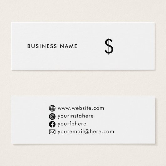 モダンミニマルシンプル・メディア価格ラベル (正面&裏面)