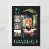 モダンミニマルシンプルArched Graduation 4 Photo 案内状 (正面)