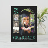 モダンミニマルシンプルArched Graduation 4 Photo 案内状 (スタンド正面)