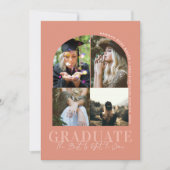 モダンミニマルシンプルArched Graduation 4 Photo 案内状 (正面)