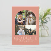 モダンミニマルシンプルArched Graduation 4 Photo 案内状 (スタンド正面)