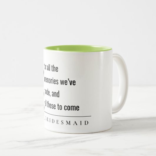 モダンミニマルシンプルBridesmaid Giftの思い出のための ツートーンマグカップ (正面右)