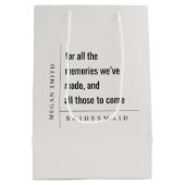 モダンミニマルシンプルBridesmaid Giftの思い出のための ミディアムペーパーバッグ (裏面)