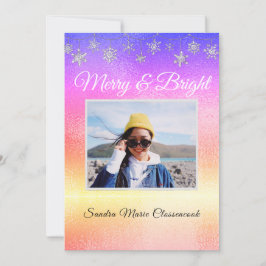 モダンミニマルシンプルMetalic Rainbow Chrimas 案内状