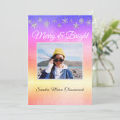 モダンミニマルシンプルMetalic Rainbow Chrimas 案内状 (スタンド正面)