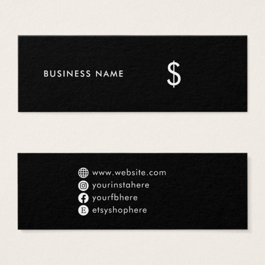 モダンミニマルシンプルSNS価格ラベル (正面&裏面)