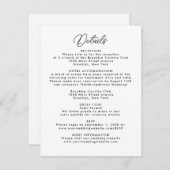 モダンミニマルシンプルWebサイト結婚式RSVP詳細 エンクロージャーカード (正面/裏面)