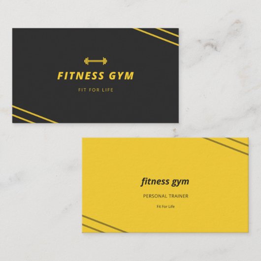 モダンミニマルジムセンターのビジネスカード 名刺 (正面/裏面)