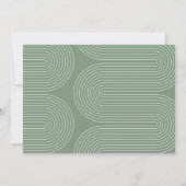モダンミニマルスクリプトの幾何学緑色の誕生日inv 招待状 (裏面)