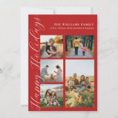 モダンミニマルスクリプトファミリーフォトコラージュ シーズンカード (正面)