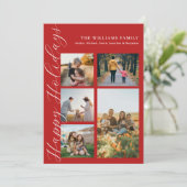 モダンミニマルスクリプトファミリーフォトコラージュ シーズンカード (スタンド正面)