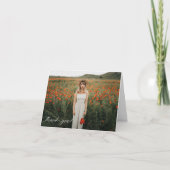 モダンミニマルスクリプト写真サンクスカード サンキューカード (正面)