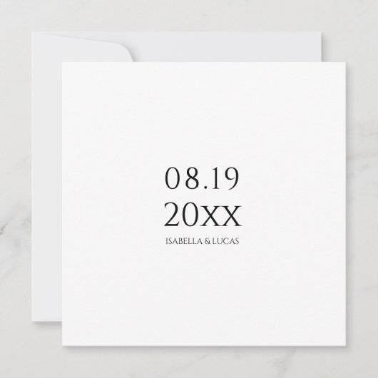 モダンミニマルスクリプト スクエア ウェディング インビテーション (正面)