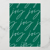 モダンミニマルスクリプトjoy 1フォトグリーンエレガント1 箔シーズンカード (裏面)