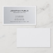 モダンミニマルスタイリッシュデザイントレンディーシルバールック 名刺 (正面/裏面)