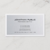 モダンミニマルスタイリッシュデザイントレンディーシルバールック 名刺 (正面)