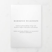 モダンミニマルスタイリッシュ写真大学 三つ折り招待状 (カバー)