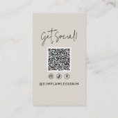 モダンミニマルスタイリッシュ数々の写真QRコード 名刺 (裏面)