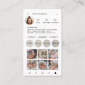 モダンミニマルスタイリッシュ数々の写真QRコード 名刺 (正面)