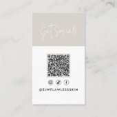 モダンミニマルスタイリッシュ数々の写真QRコード 名刺 (裏面)