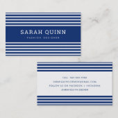 モダンミニマルストライプ濃紺 名刺 (正面/裏面)