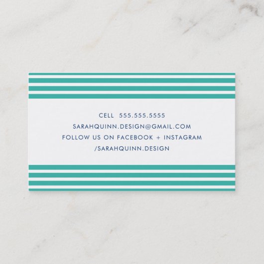 モダンミニマルストライプ玉緑青 名刺 (裏面)