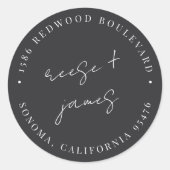 モダンミニマルス結婚ト差出人住所 ラウンドシール (正面)