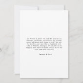 モダンミニマルタイポグラフィたった今結婚しました 案内状 (裏面)