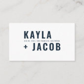 +モダンミニマルタイポグラフィの結婚Webサイト エンクロージャーカード (裏面)