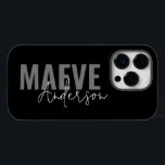 モダンミニマルタイポグラフィエレガント Case-Mate iPhone 14 PROケース<br><div class="desc">ミニマルモダンエレガントパーソナライズされたタイポグラフィシンプル白黒ユニークデザイン。</div>