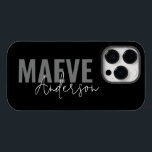 モダンミニマルタイポグラフィエレガント Case-Mate iPhone 14 PROケース<br><div class="desc">ミニマルモダンエレガントパーソナライズされたタイポグラフィシンプル白黒ユニークデザイン。</div>