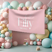 モダンミニマルタイポグラフィガーリーピンク50歳 横断幕