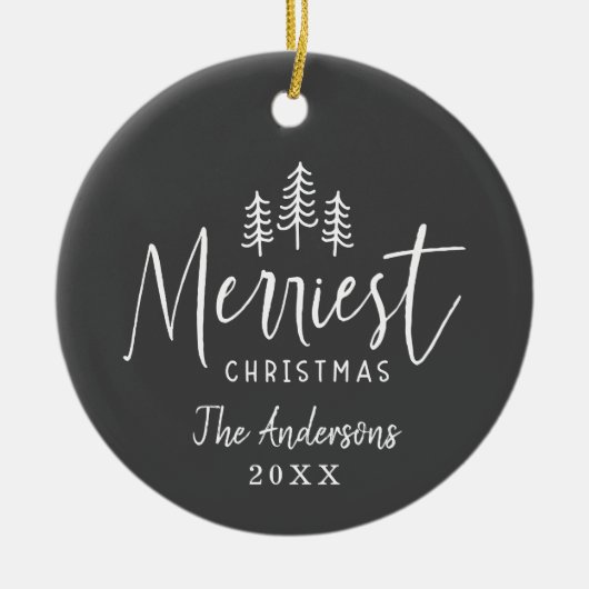 モダンミニマルタイポグラフィクラシック セラミックオーナメント (正面)