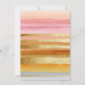 モダンミニマルタイポグラフィサンセット結婚金ゴールド 招待状 (裏面)